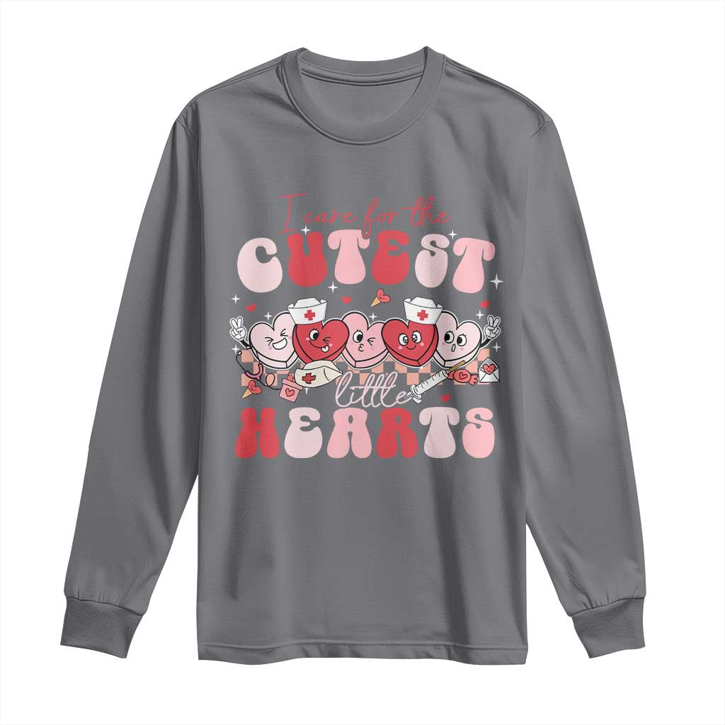 Nurse Valentine Gift Long Sleeve Shirt Care For Cutest Little Hearts