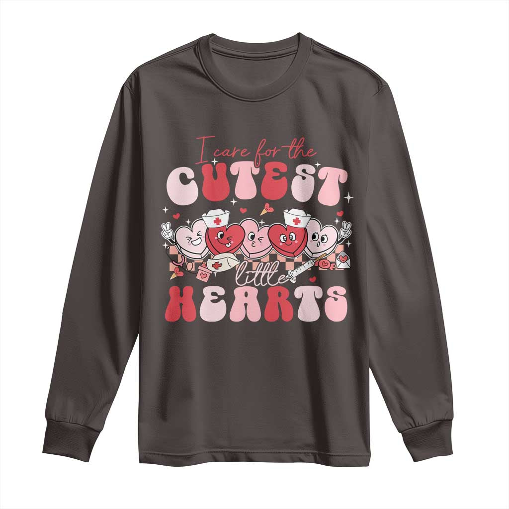 Nurse Valentine Gift Long Sleeve Shirt Care For Cutest Little Hearts
