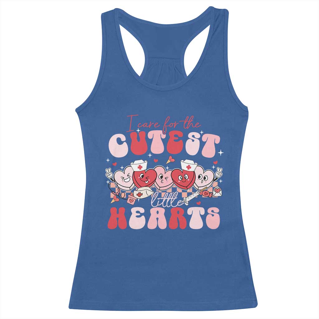 Nurse Valentine Gift Racerback Tank Top Care For Cutest Little Hearts
