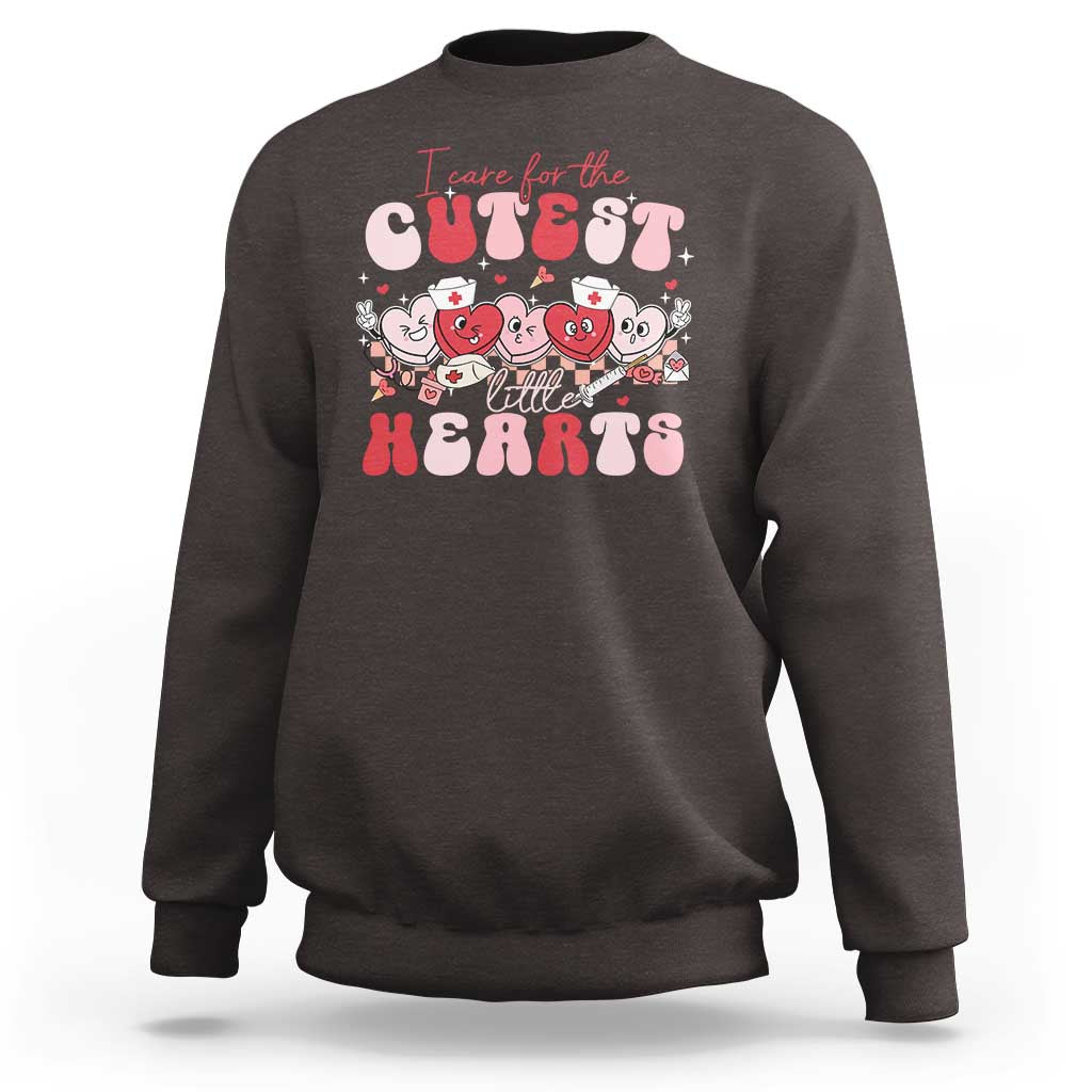 Nurse Valentine Gift Sweatshirt Care For Cutest Little Hearts