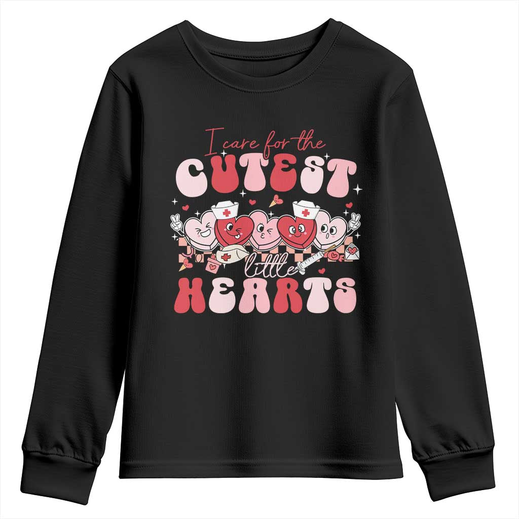 Nurse Valentine Gift Youth Sweatshirt Care For Cutest Little Hearts