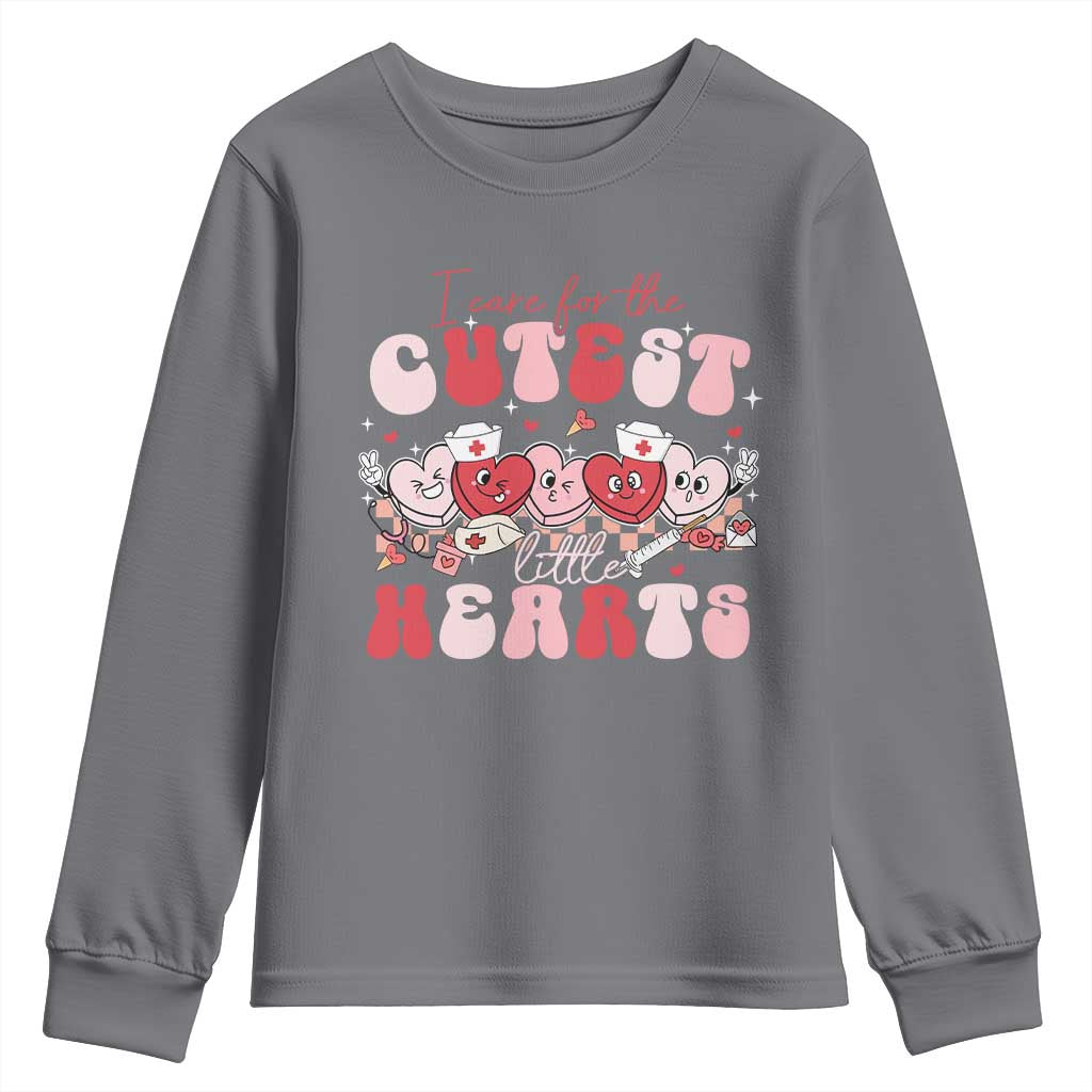 Nurse Valentine Gift Youth Sweatshirt Care For Cutest Little Hearts
