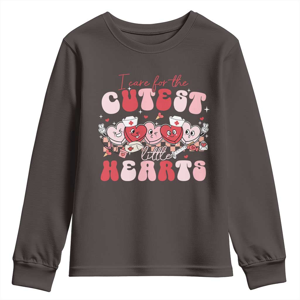 Nurse Valentine Gift Youth Sweatshirt Care For Cutest Little Hearts