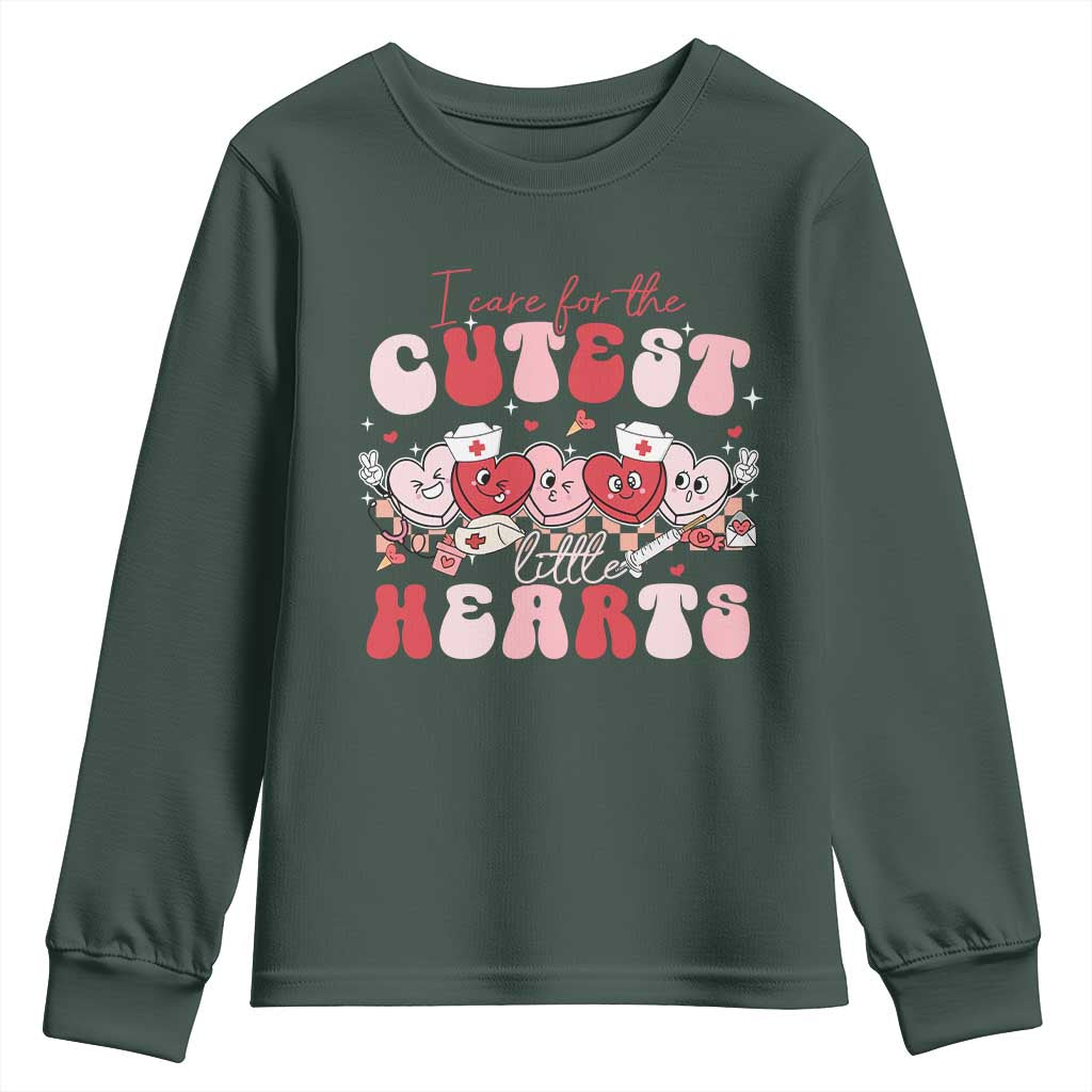 Nurse Valentine Gift Youth Sweatshirt Care For Cutest Little Hearts