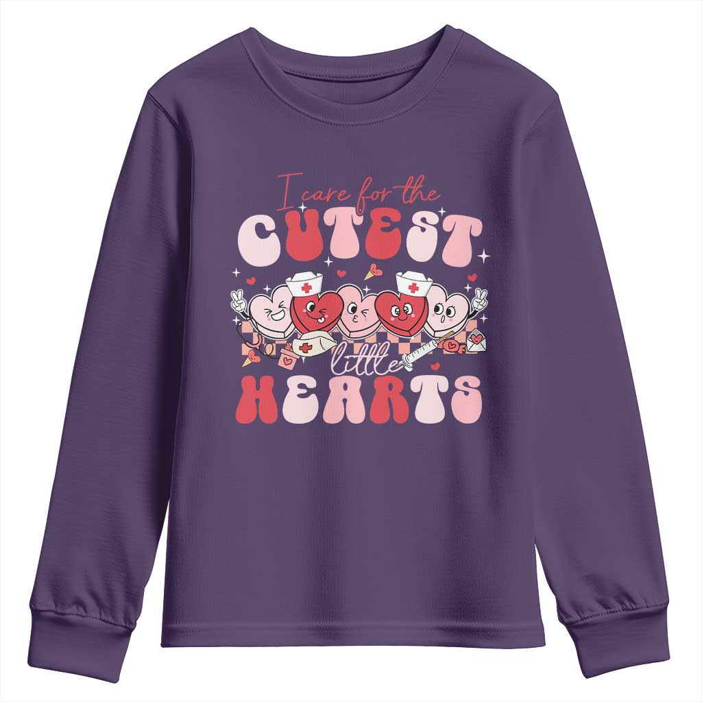 Nurse Valentine Gift Youth Sweatshirt Care For Cutest Little Hearts