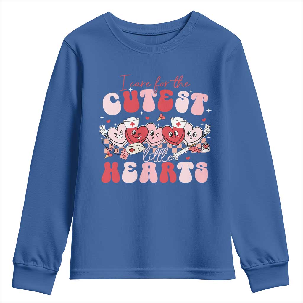 Nurse Valentine Gift Youth Sweatshirt Care For Cutest Little Hearts