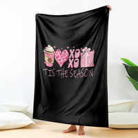 Valentine Coffee Throw Blanket Love Heart XOXO Cute Graphic Valentines Day
