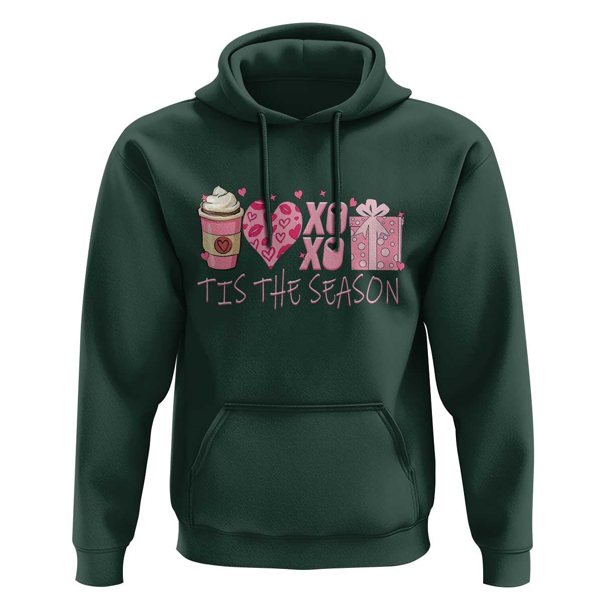 Valentine Coffee Hoodie Love Heart XOXO Cute Graphic Valentines Day