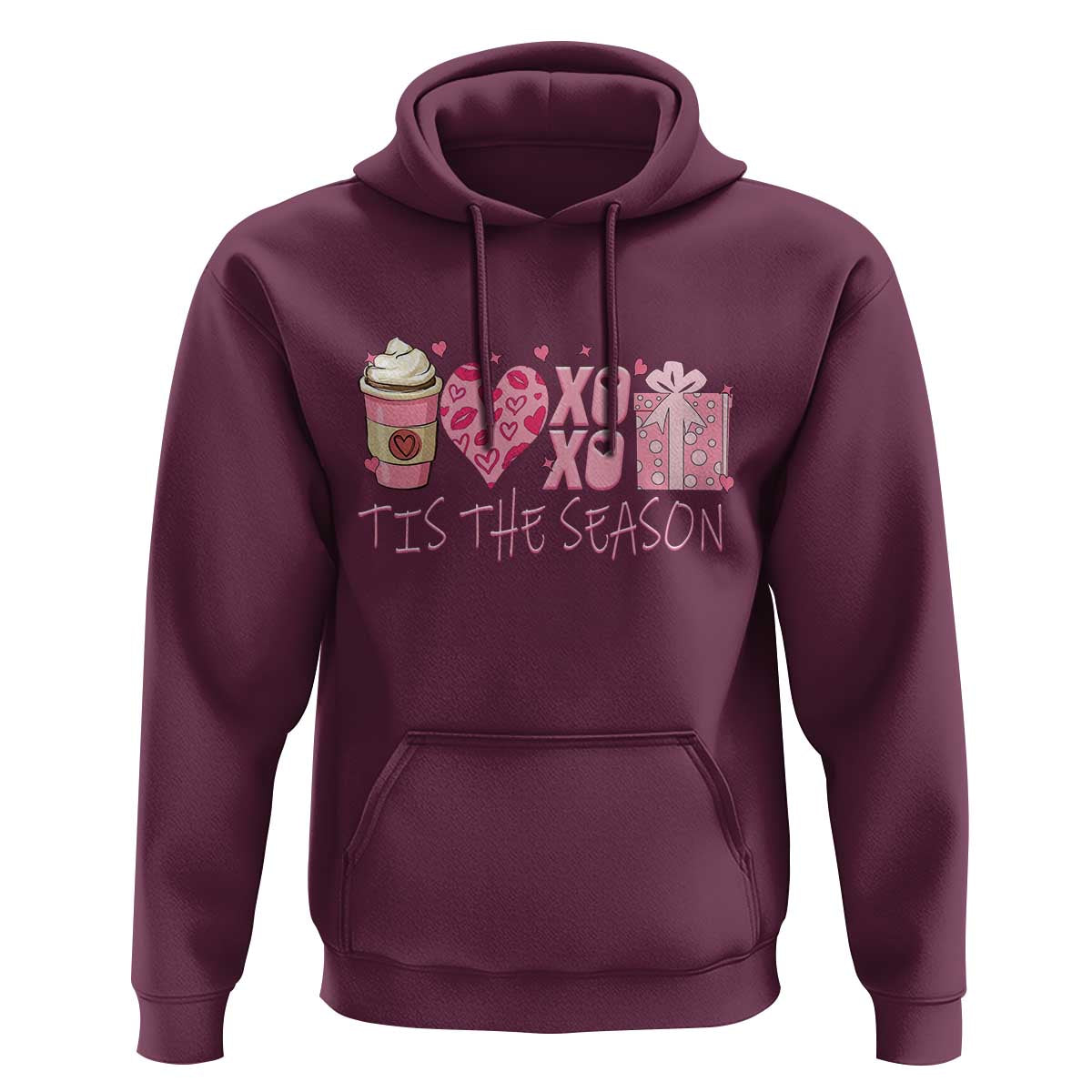 Valentine Coffee Hoodie Love Heart XOXO Cute Graphic Valentines Day