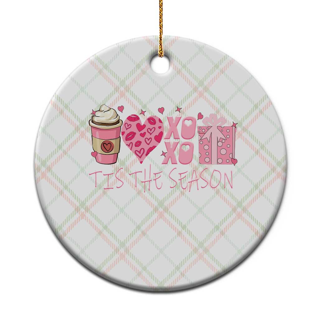 Valentine Coffee Ceramic Ornament Love Heart XOXO Cute Graphic Valentines Day