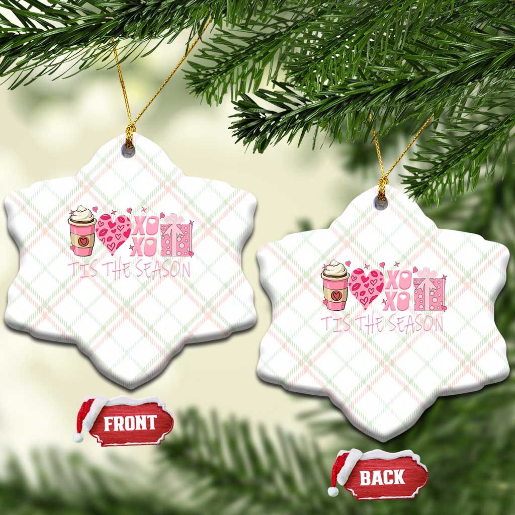 Valentine Coffee Ceramic Ornament Love Heart XOXO Cute Graphic Valentines Day