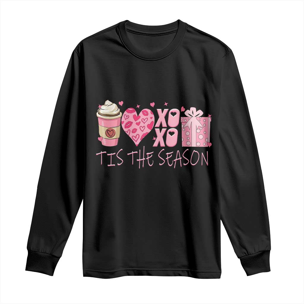 Valentine Coffee Long Sleeve Shirt Love Heart XOXO Cute Graphic Valentines Day