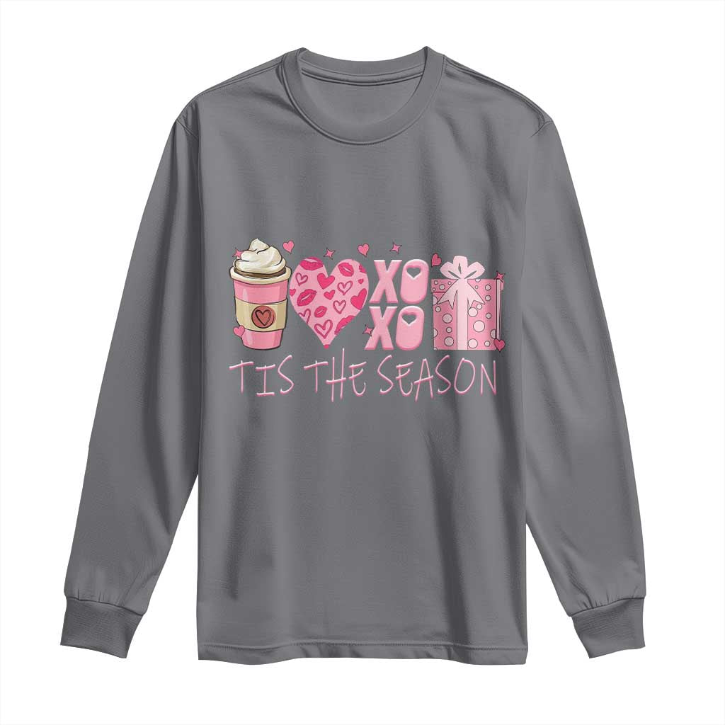 Valentine Coffee Long Sleeve Shirt Love Heart XOXO Cute Graphic Valentines Day