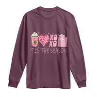 Valentine Coffee Long Sleeve Shirt Love Heart XOXO Cute Graphic Valentines Day
