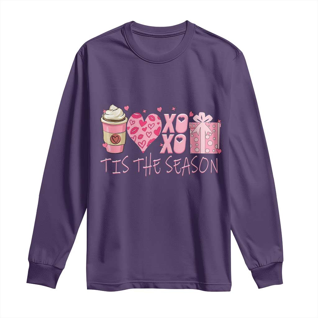 Valentine Coffee Long Sleeve Shirt Love Heart XOXO Cute Graphic Valentines Day