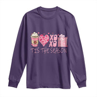 Valentine Coffee Long Sleeve Shirt Love Heart XOXO Cute Graphic Valentines Day