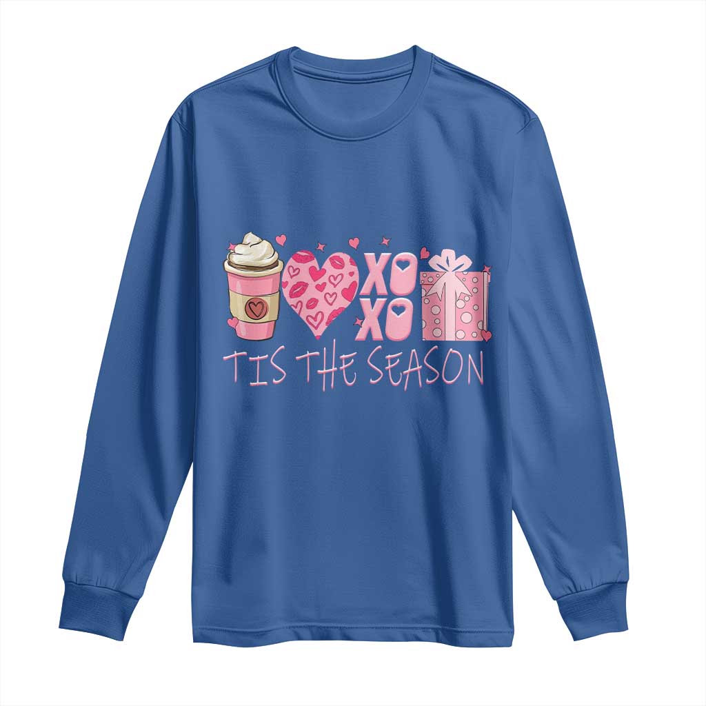 Valentine Coffee Long Sleeve Shirt Love Heart XOXO Cute Graphic Valentines Day