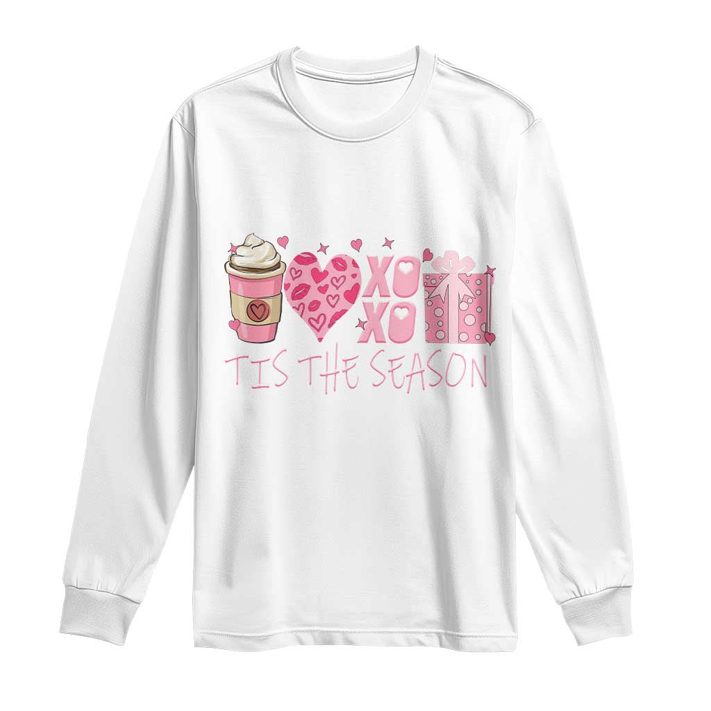 Valentine Coffee Long Sleeve Shirt Love Heart XOXO Cute Graphic Valentines Day