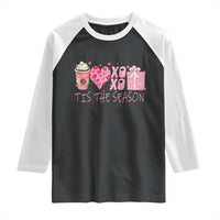 Valentine Coffee Raglan Shirt Love Heart XOXO Cute Graphic Valentines Day