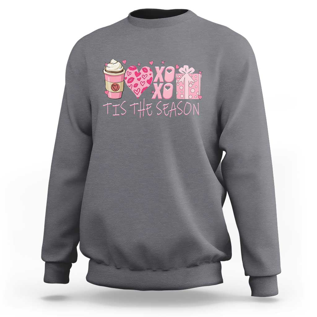 Valentine Coffee Sweatshirt Love Heart XOXO Cute Graphic Valentines Day