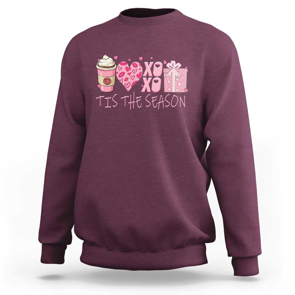 Valentine Coffee Sweatshirt Love Heart XOXO Cute Graphic Valentines Day