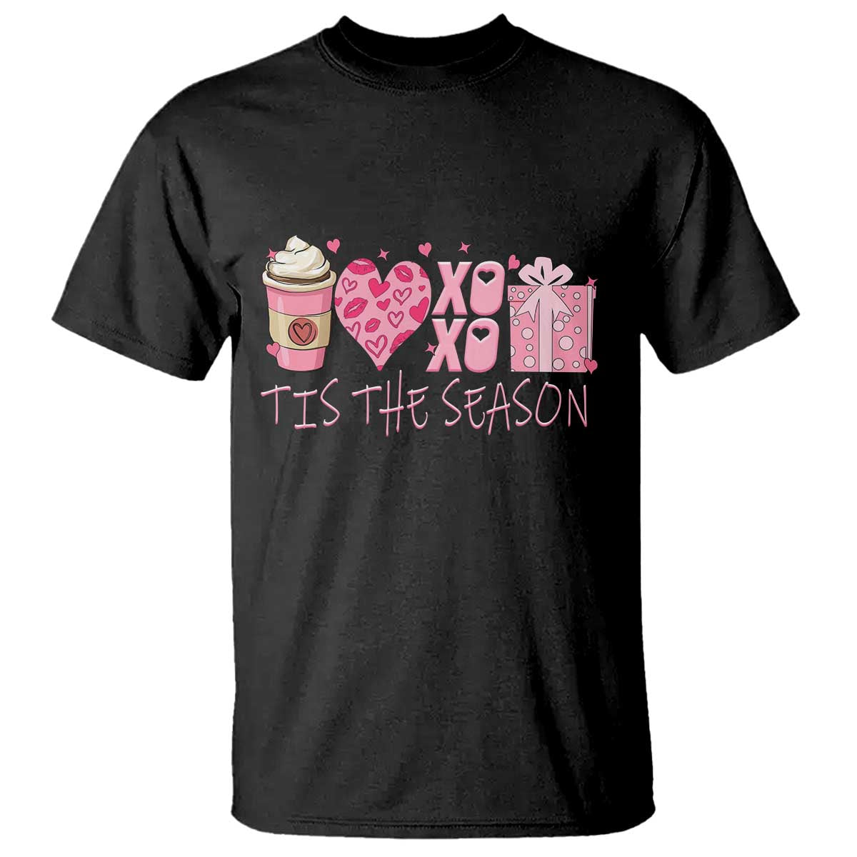 Valentine Coffee T Shirt Love Heart XOXO Cute Graphic Valentines Day