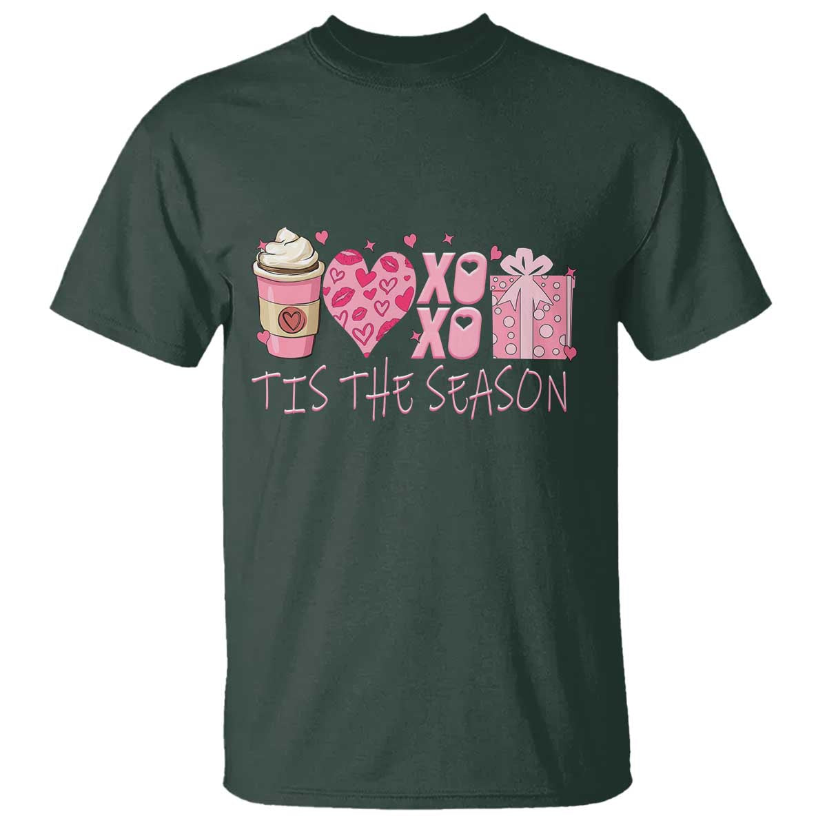 Valentine Coffee T Shirt Love Heart XOXO Cute Graphic Valentines Day