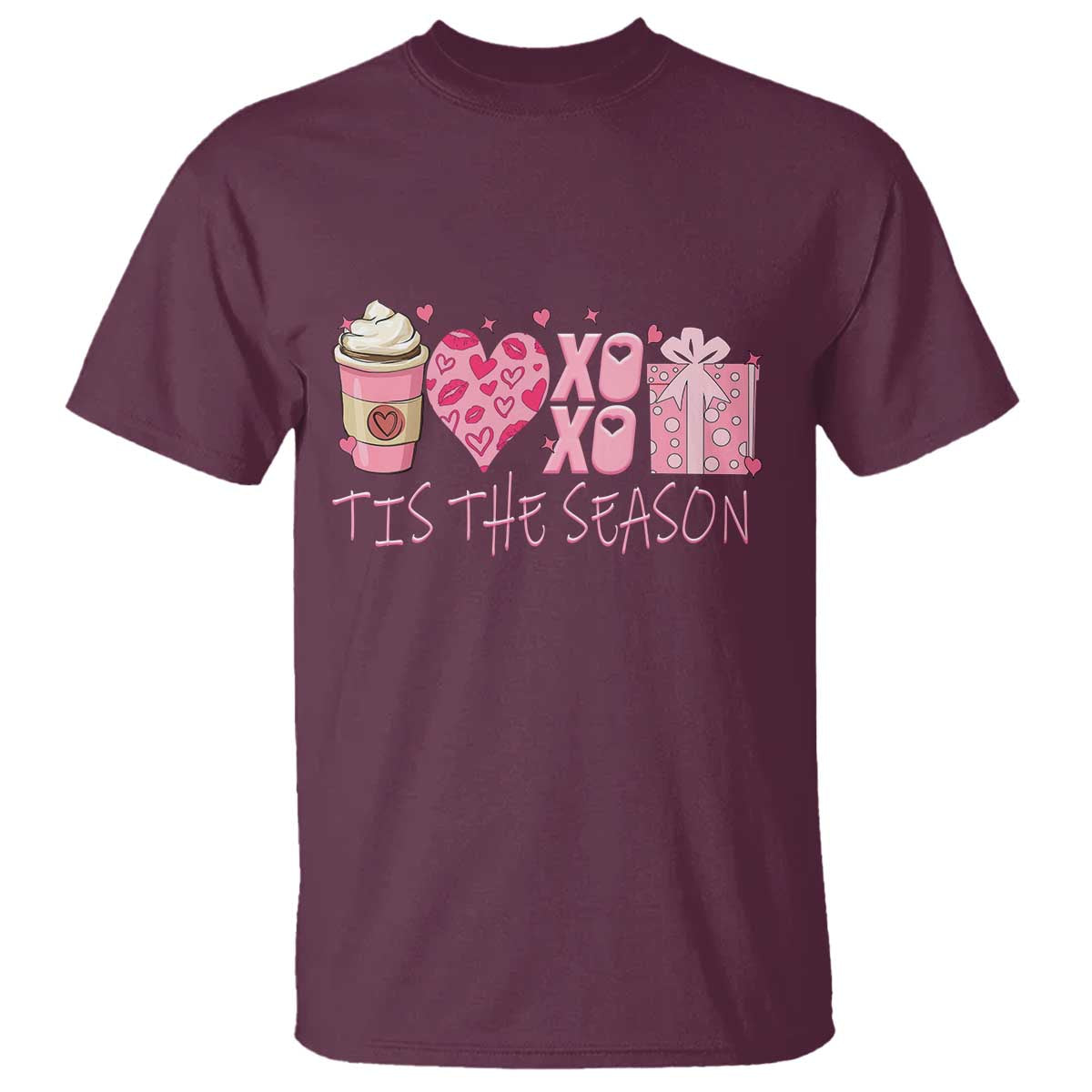 Valentine Coffee T Shirt Love Heart XOXO Cute Graphic Valentines Day