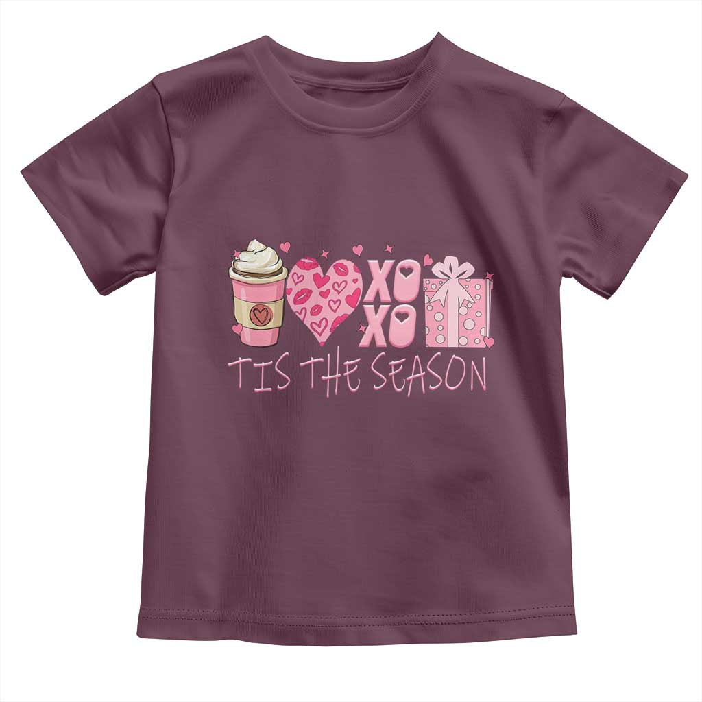 Valentine Coffee Toddler T Shirt Love Heart XOXO Cute Graphic Valentines Day