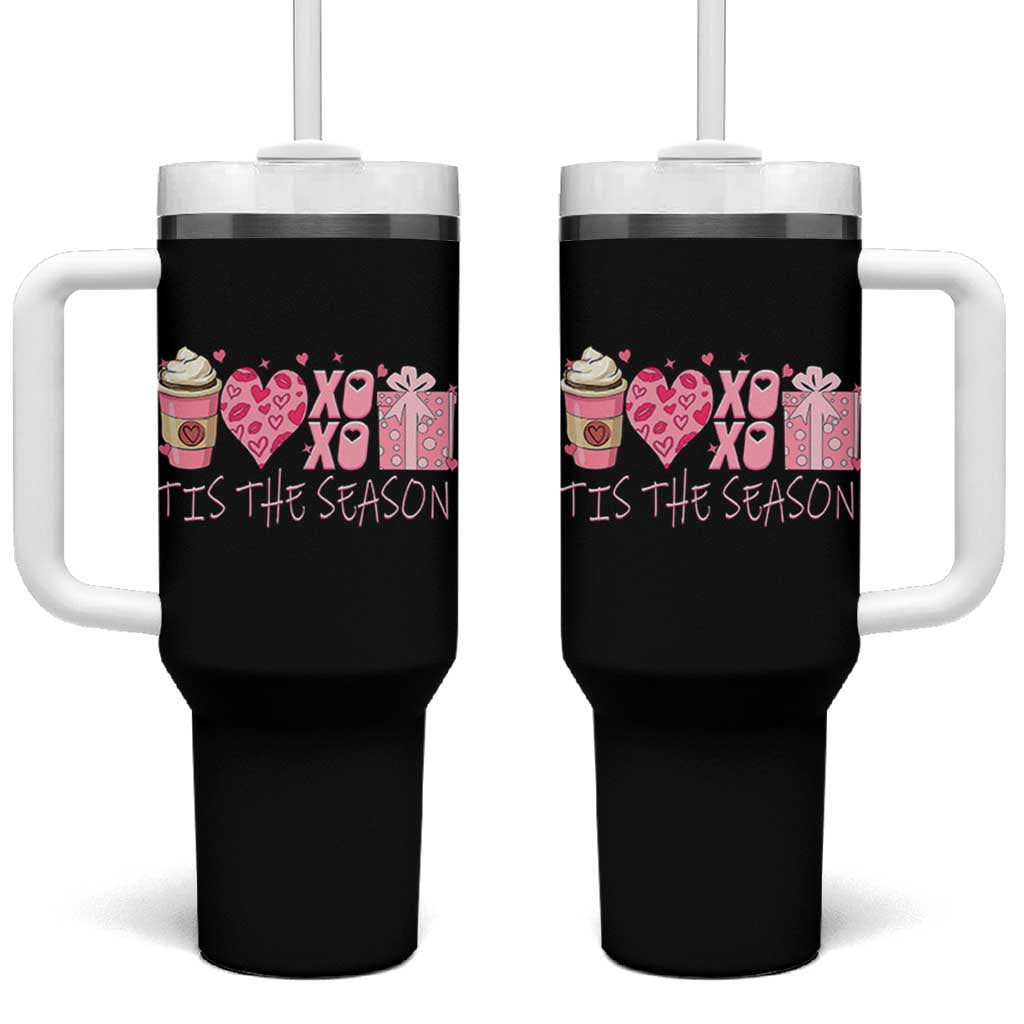 Valentine Coffee Tumbler With Handle Love Heart XOXO Cute Graphic Valentines Day