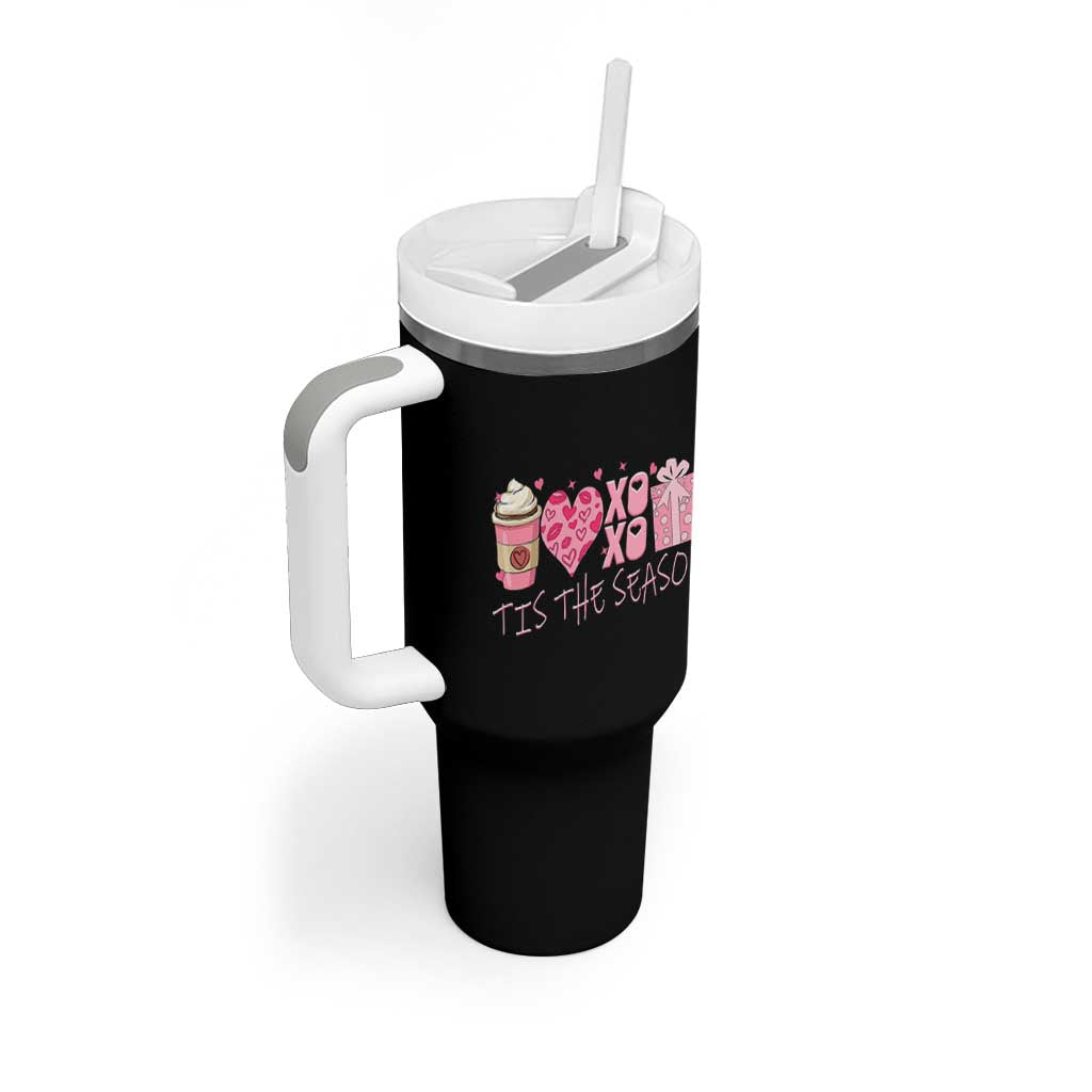 Valentine Coffee Tumbler With Handle Love Heart XOXO Cute Graphic Valentines Day