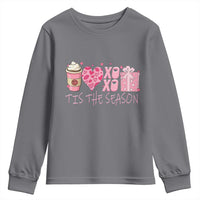 Valentine Coffee Youth Sweatshirt Love Heart XOXO Cute Graphic Valentines Day
