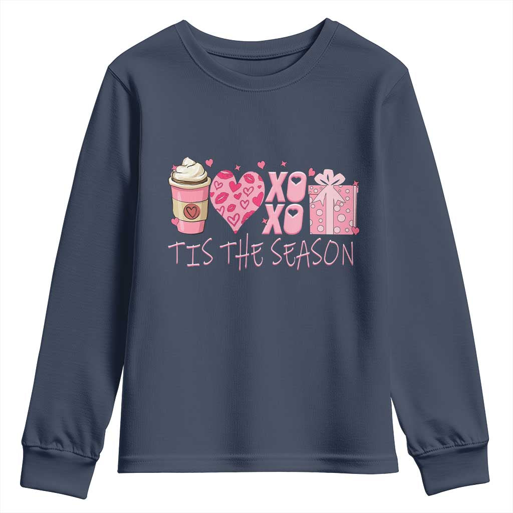 Valentine Coffee Youth Sweatshirt Love Heart XOXO Cute Graphic Valentines Day