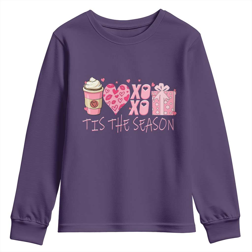 Valentine Coffee Youth Sweatshirt Love Heart XOXO Cute Graphic Valentines Day