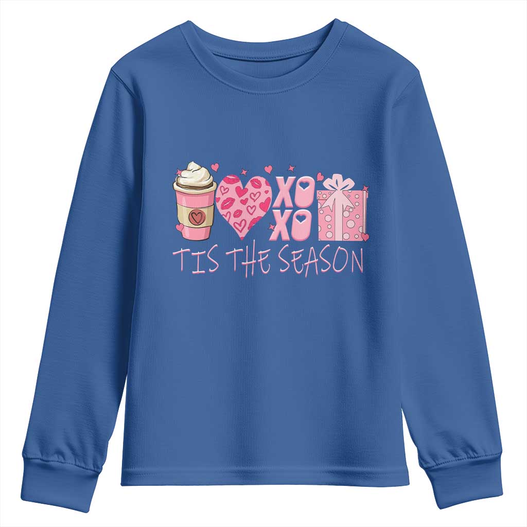 Valentine Coffee Youth Sweatshirt Love Heart XOXO Cute Graphic Valentines Day