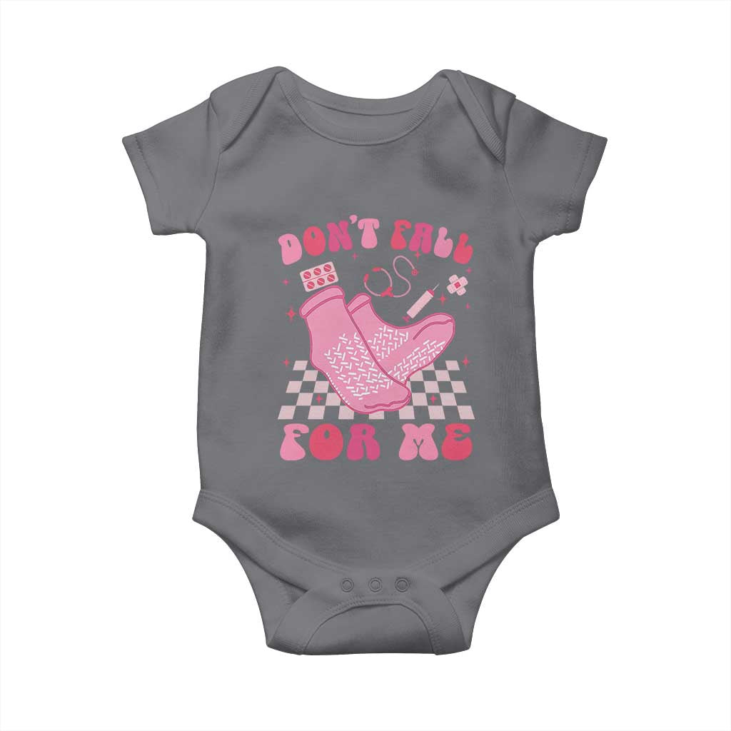 Funny Nurse Valentine Gift Baby Onesie Don't Fall For Me ER RN