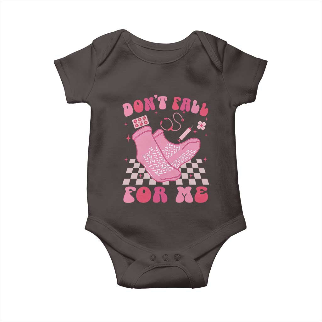 Funny Nurse Valentine Gift Baby Onesie Don't Fall For Me ER RN