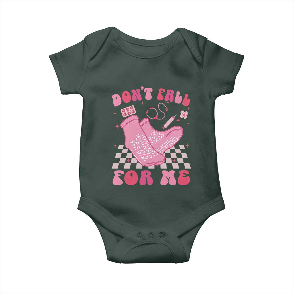 Funny Nurse Valentine Gift Baby Onesie Don't Fall For Me ER RN