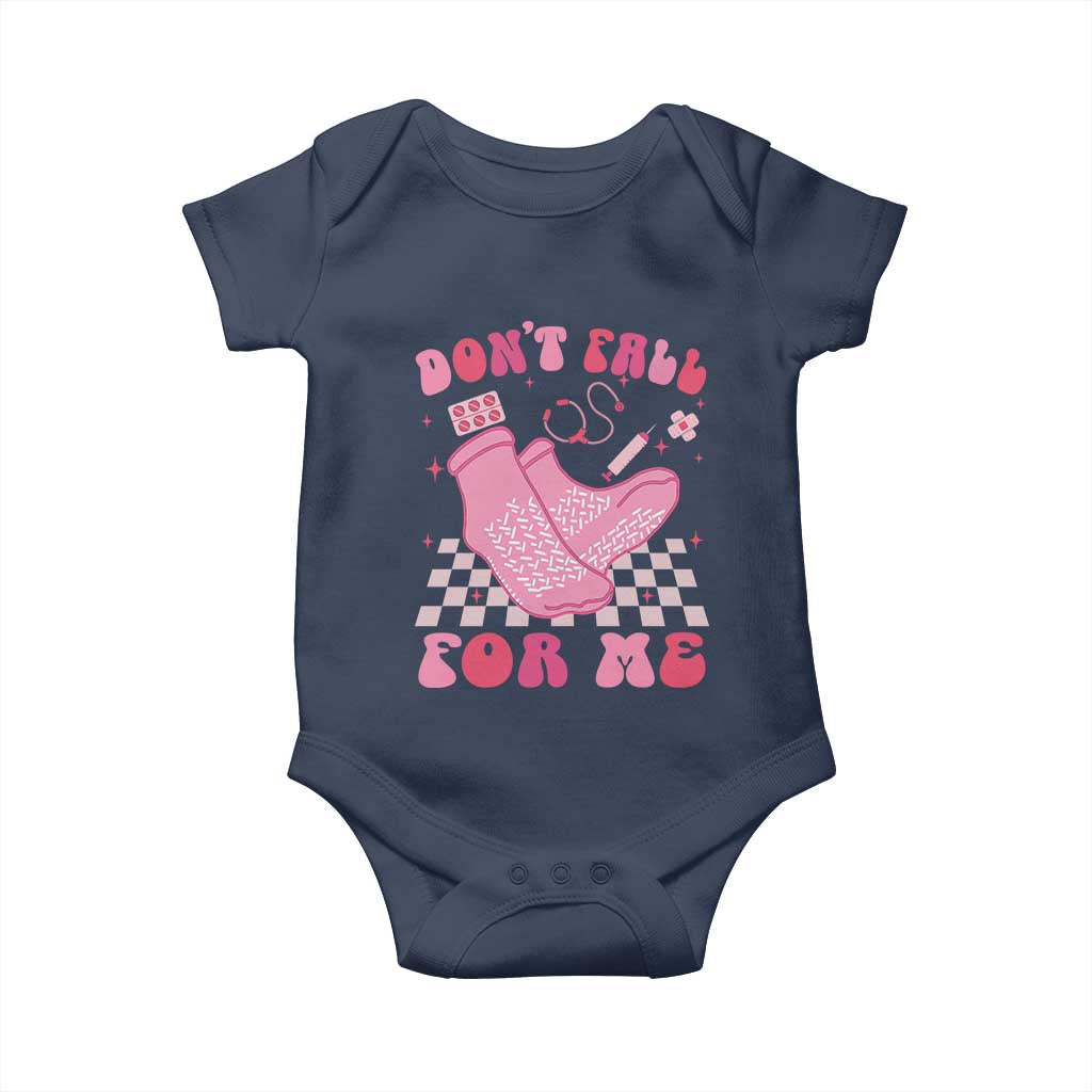 Funny Nurse Valentine Gift Baby Onesie Don't Fall For Me ER RN