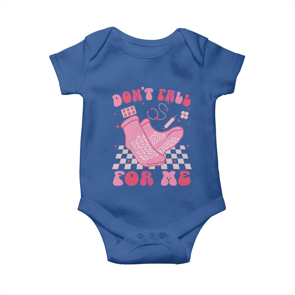 Funny Nurse Valentine Gift Baby Onesie Don't Fall For Me ER RN
