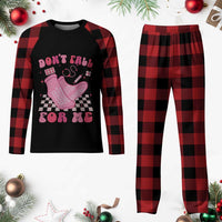 Funny Nurse Valentine Gift Plaid Pajama Set Don't Fall For Me ER RN - Wonder Print Shop