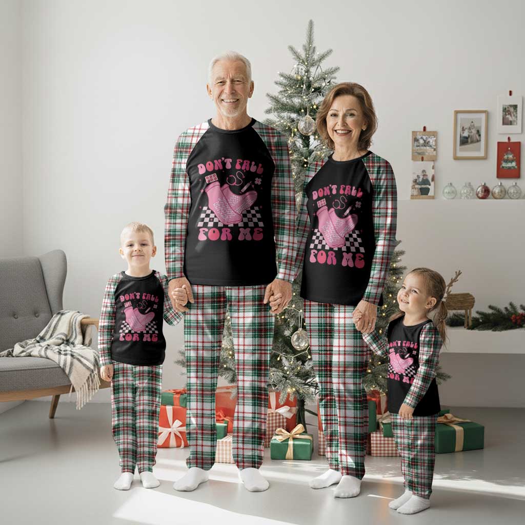 Funny Nurse Valentine Gift Plaid Pajama Set Don't Fall For Me ER RN - Wonder Print Shop