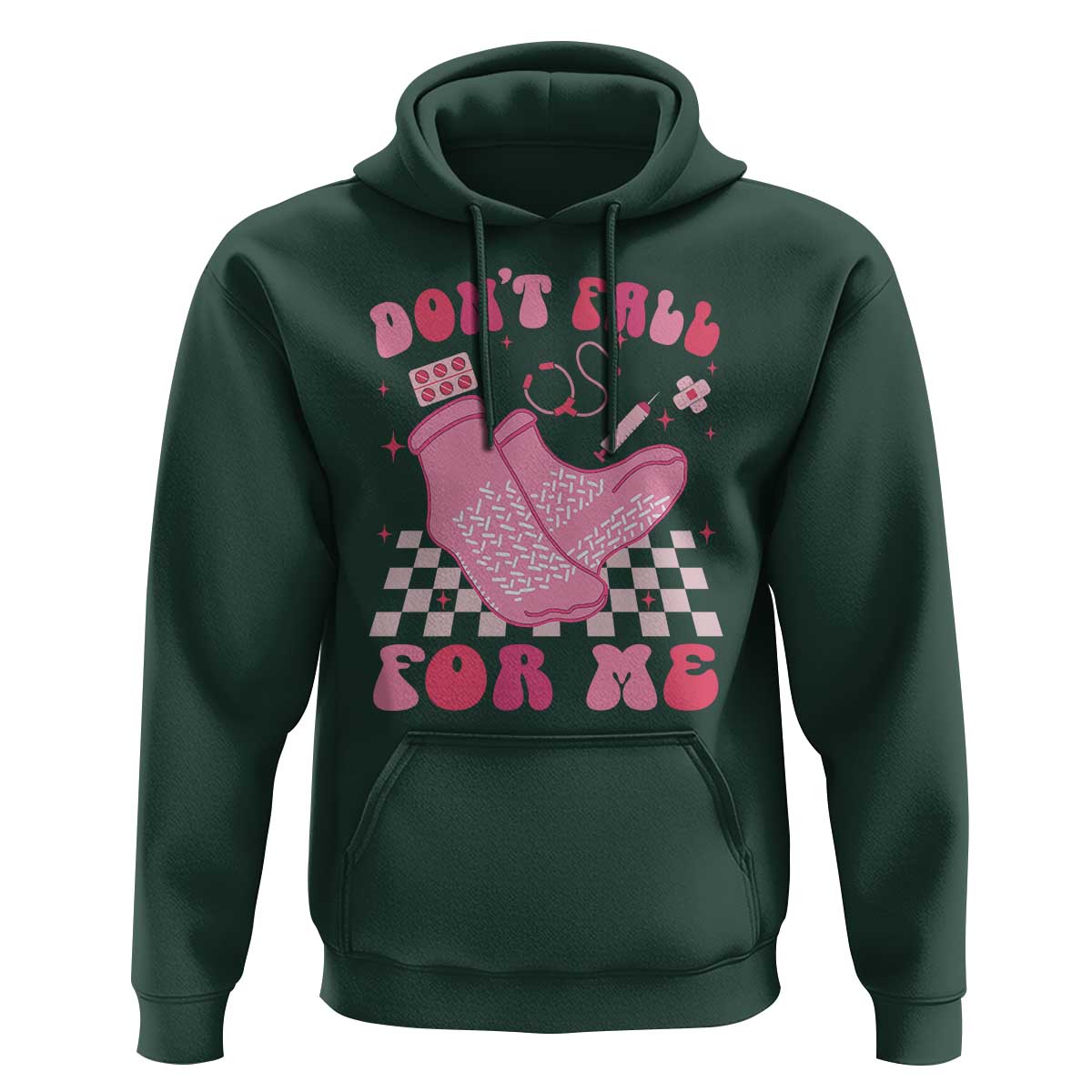 Funny Nurse Valentine Gift Hoodie Don't Fall For Me ER RN