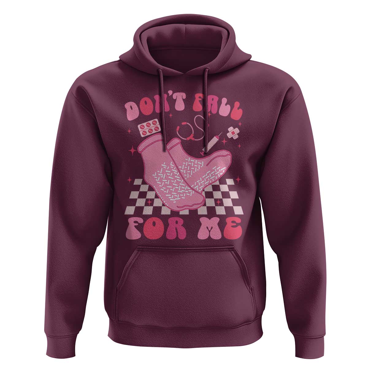 Funny Nurse Valentine Gift Hoodie Don't Fall For Me ER RN
