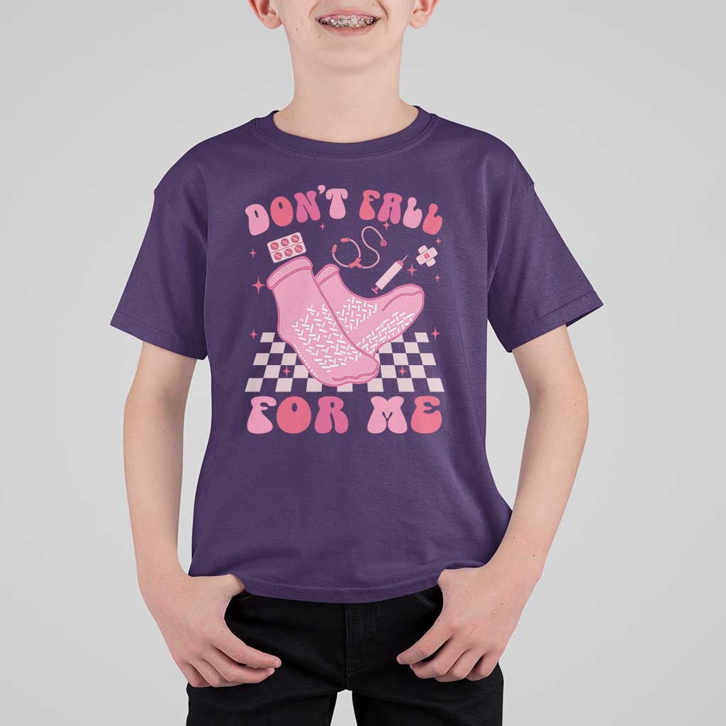 Funny Nurse Valentine Gift T Shirt For Kid Don't Fall For Me ER RN