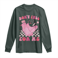 Funny Nurse Valentine Gift Long Sleeve Shirt Don't Fall For Me ER RN