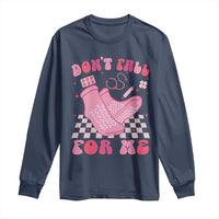 Funny Nurse Valentine Gift Long Sleeve Shirt Don't Fall For Me ER RN