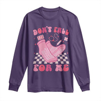 Funny Nurse Valentine Gift Long Sleeve Shirt Don't Fall For Me ER RN