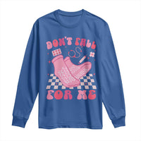 Funny Nurse Valentine Gift Long Sleeve Shirt Don't Fall For Me ER RN