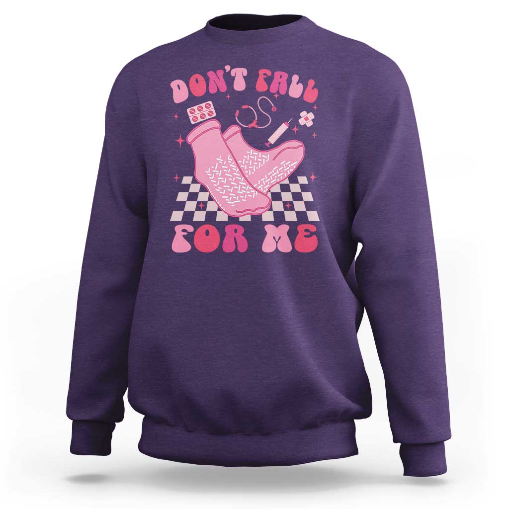 Funny Nurse Valentine Gift Sweatshirt Don't Fall For Me ER RN